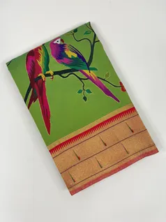 Pear Green color Paithani silk saree1