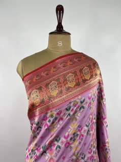 Lavendar color Patola silk saree3