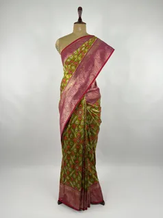 Green color Patola silk saree2