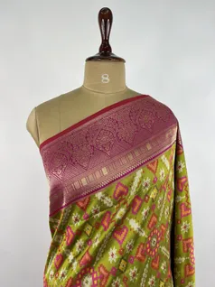 Green color Patola silk saree3