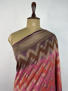 shaded-pink-magenta-bandhani-gerogette-silk-saree-hny0321-c