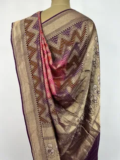 shaded-pink-magenta-bandhani-gerogette-silk-saree-hny0321-d