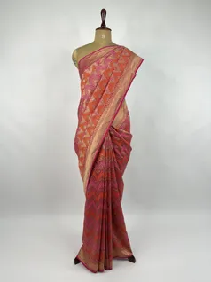 Red shaded Bandhani Georgette silk saree2