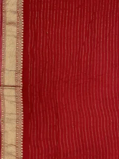 Red color shaded Bandhani Georgette silk saree5