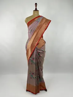 Lilac color Fancy Kanjivaram silk saree2