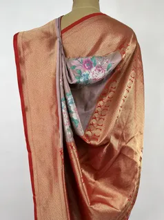 Lilac color Fancy Kanjivaram silk saree4