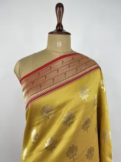 Yellow color Paithani silk saree3