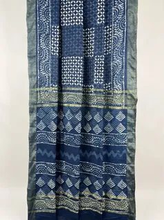 indigo-color-blended-vegan-tussar-saree-hny0362-b