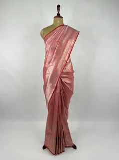 Pink color Banarasi silk saree2