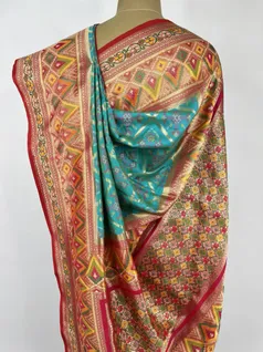 Turkish Blue Patola silk saree4