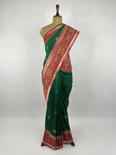 Bottle Green color fancy Kanjivaram silk saree2