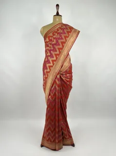 Maroon color Bandhani Georgette silk saree2