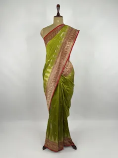 Olive color kanjivaram silk saree2