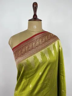 Olive color kanjivaram silk saree3