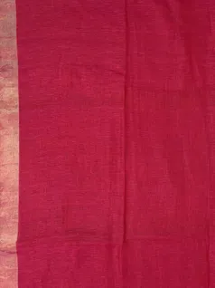 Tomato Red color Pure Linen Jamdani saree4