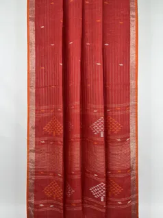 red-color-pure-linen-jamdani-saree-hny0395-b