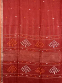 red-color-pure-linen-jamdani-saree-hny0395-c