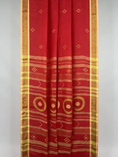 red-color-pure-linen-jamdani-saree-hny0403-b