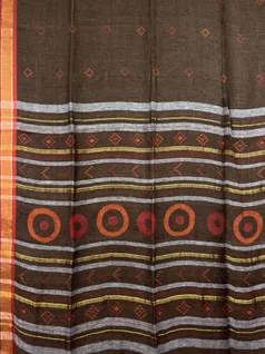 brown-color-pure-linen-jamdani-saree-hny0404-c