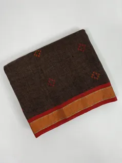 brown-color-pure-linen-jamdani-saree-hny0404-a