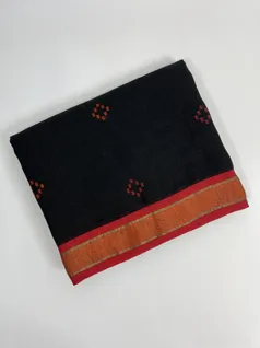 black-color-pure-linen-jamdani-saree-hny0405-a