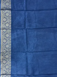 Indigo Dabu print on Vegan Banarasi silk saree4