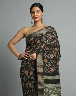 black-grey-ajrak-block-printed-zari-border-vegan-silk-saree-hny0487-c