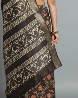 black-brown-ajrak-hand-block-printed-vegan-silk-saree-hny0488-d