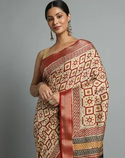 beige-red-colour-bagru-handblock-printed-vegan-silk-saree-hny0495-c