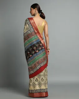 red-and-green-bagru-handblock-printed-vegan-silk-saree-hny0496-b