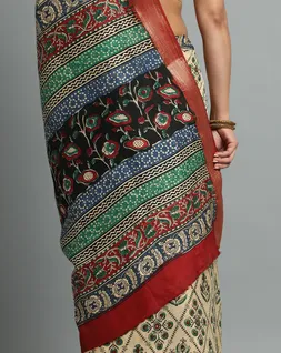 red-and-green-bagru-handblock-printed-vegan-silk-saree-hny0496-d