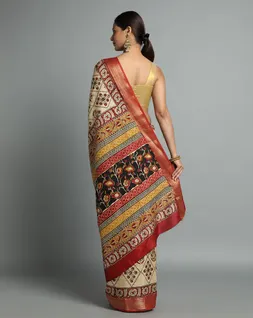 beige-and-red-color-bagru-block-printed-vegan-silk-saree-hny0497-b