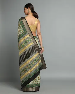 beige-and-green-colour-bagru-handblock-printed-vegan-silk-saree-hny0500-b