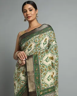 beige-and-green-colour-bagru-handblock-printed-vegan-silk-saree-hny0500-c