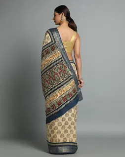 beige-and-blue-colour-bagru-handblock-printed-vegan-silk-saree-hny0501-b