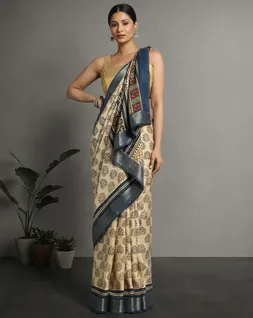 beige-and-blue-colour-bagru-handblock-printed-vegan-silk-saree-hny0501-a