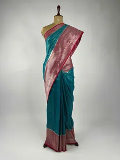 TURQUOISE BLUE KANJIVARAM SILK SAREE2