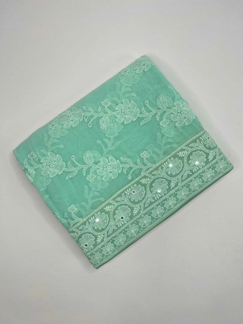 LIGHT BLUE COLOUR GEORGETTE SILK SAREE1