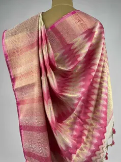 FAUN  COLOUR IKAT SILK EMBROIDERY SAREE4