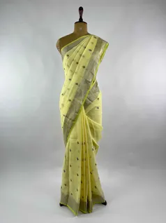 lemon-yellow-colour-linen-embroidery-saree-hny0107-b