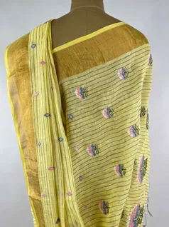 yellow-colour-linen-embroidery-saree-hny0116-d