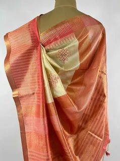 BEIGE COLOUR CHAMPA SILK EMBROIDERY SAREE4