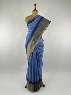 BLUE COLOUR CHAMPA SILK EMBROIDERY SAREE2