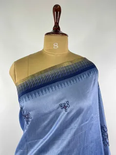 BLUE COLOUR CHAMPA SILK EMBROIDERY SAREE3