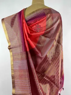 TOMATO RED COLOUR CHAMPA SILK EMBROIDERY SAREE4