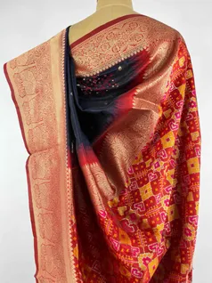 NAVY BLUE COLOUR PATOLA SILK EMBROIDERY SAREE4
