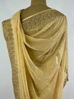 BEIGE COLOUR GEORGETTE SILK EMBROIDERY SAREE4