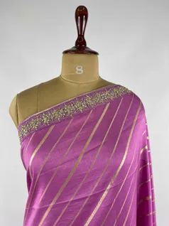 LAVENDAR COLOUR SOFT SILK EMBROIDERY SAREE3