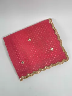 PINK COLOUR ORGANZA SILK EMBROIDERY SAREE1