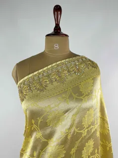 YELLOW COLOUR BANARASI SILK EMBROIDERY SAREE3